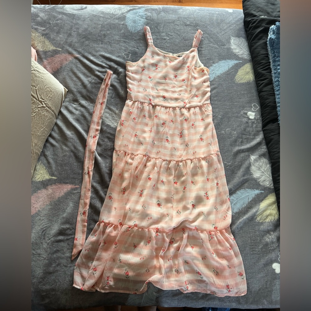 Pink and white dress